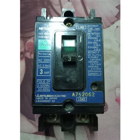 Jual Breaker MCCB MITSUBISHI NF30 CS 3A 220V 2Pole Kab Bekasi