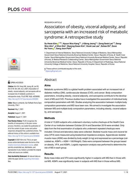 D03 Association Of Obesity Visceral Adiposity And Sarcopenia With An