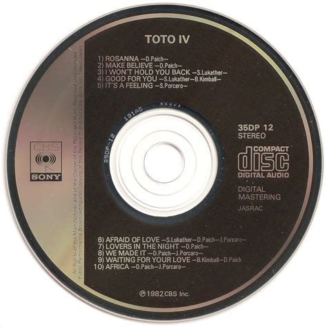 The First Pressing CD Collection: Toto - IV