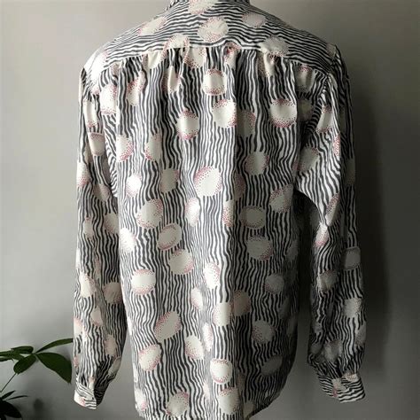 Striped Pussy Bow Blouse I Really Like The Depop