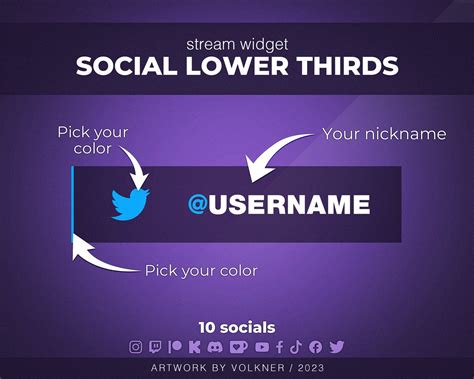 Custom Social Lower Thirds Widget Twitch Social Media Rotator Widget 10