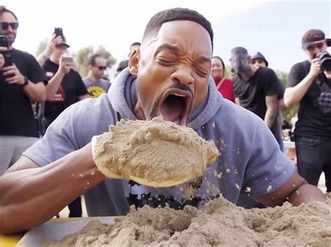 Ai Generated Celebrity Concrete Eating Contest Captivates With