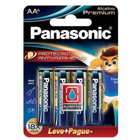 Pilhas Alcalinas Panasonic Premium Aa Pilha Aa Pilha A Pilha