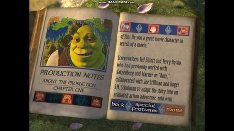 Shrek 2001 DVD Menu Walkthrough Disc 1 YouTube