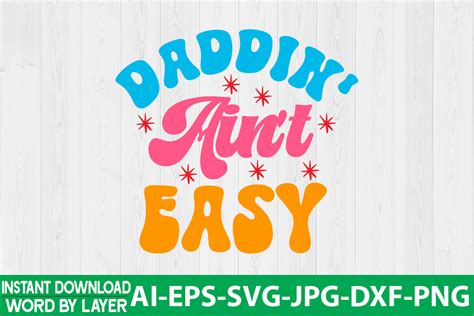 Daddin Ain T Easy Retro Design Graphic By Jpstock Creative Fabrica