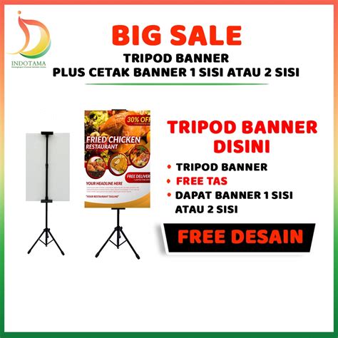 Jual Tripod Banner Stand Banner Plus Cetak Flexi Banner 1 Meter 1