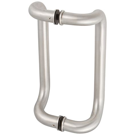 Offset Door Pull 12 Inch Brushed Stain Steel