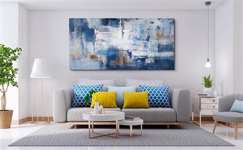 Amazon Klakla Blue Wall Decor Abstract Canvas Wall Art For