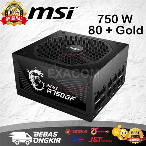 Jual MSI MPG A750GF 750W 80 Plus Gold Full Modular Power Supply PSU