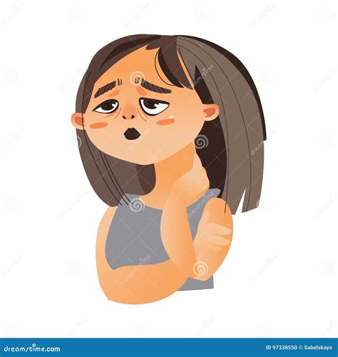 Woman Feeling Fatigue, Cartoon Vector Illustration Stock Vector ...