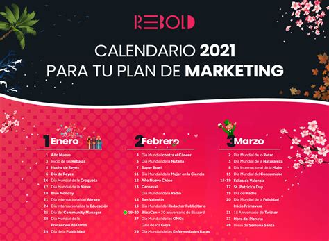 Calendario de marketing 2021 días clave para el éxito