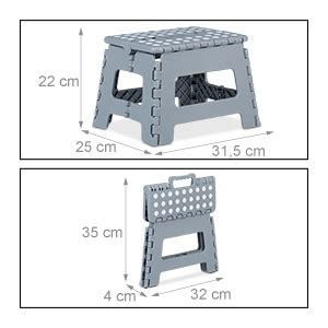 Relaxdays Tabouret Pliant M Portable De Voyage Escabeau De Salle De