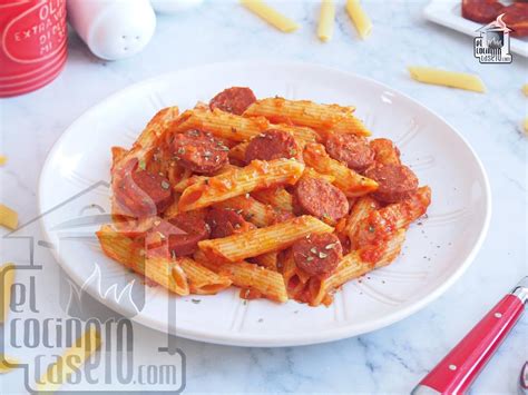 Macarrones Con Chorizo Para 2 Personas El Cocinero Casero Pasta Y Pizza