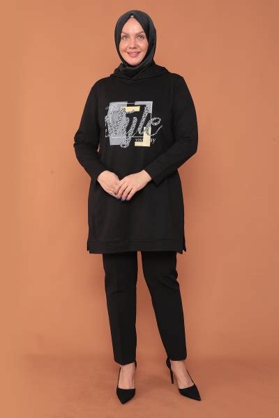 8116 Style Tunik 44 52 Siyah Tekbir