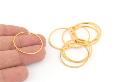 4 Pcs 30mm 24k Shiny Gold Plated Rings Gold Plated Ring Etsy