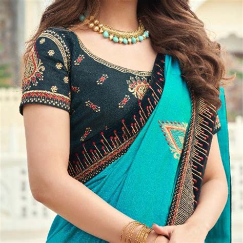 Blue New Saree Jacket Design 2022 Saree Jacket Online Shopping