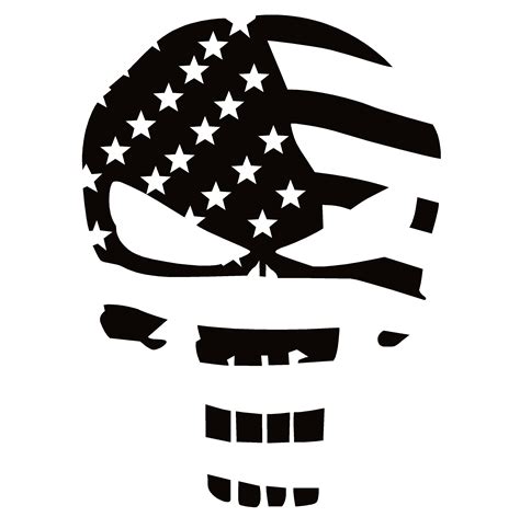 SKULL FLAG USA Punisher Decal SKULL FLAG PUNISHER USA Sticker