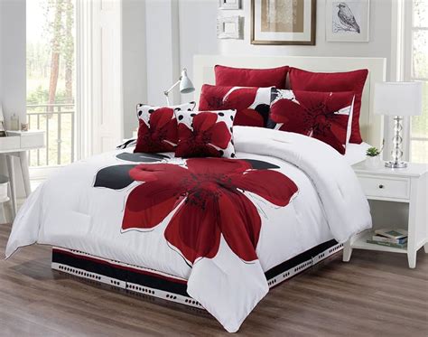 Mainstays 7 Piece Red Roses Comforter Set Full Queen 60 OFF