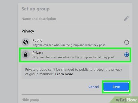 how to create private fb page