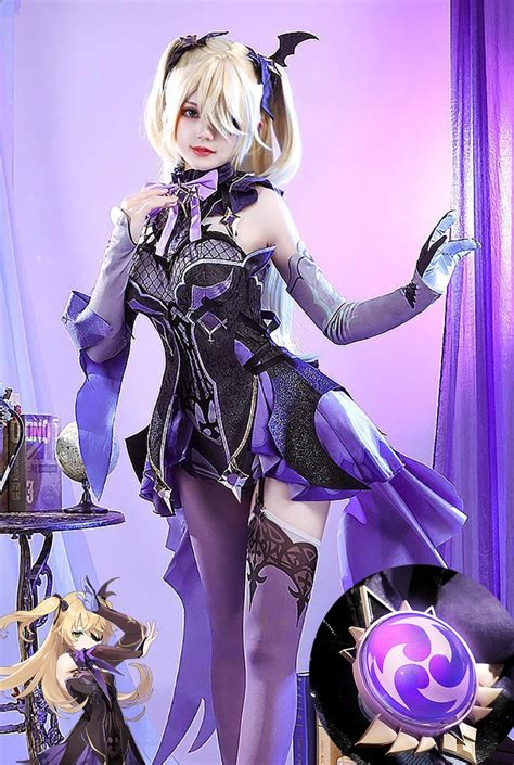 Genshin Impact Fischl Cosplay Game Costume Sexy Dress Von Luftschloss Narfidort Carnival Full