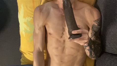 Tattooed Muscle Hunk Big B Dildo Fat A Loud Moaning A Masturbation With Fun Dirty Talk