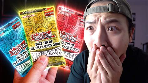 OPENING THE YU GI OH TIN OF PHARAOHS GODS GOD MEGA PACK FOILS ONLY