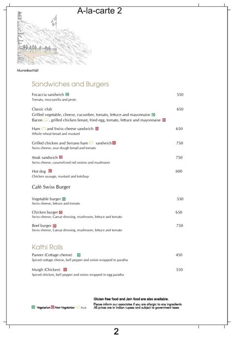 Cafe Swiss Menu Menu For Cafe Swiss Swissotel Kolkata Neotia Vista