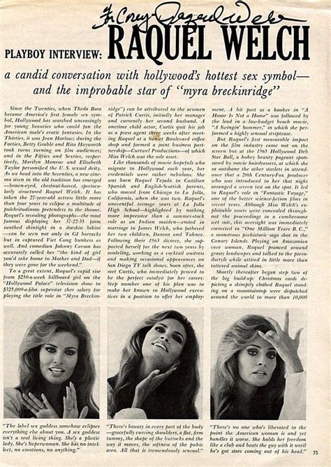 Actress S Sex Goddess Raquel Welch Autographed Playboy Interview Page