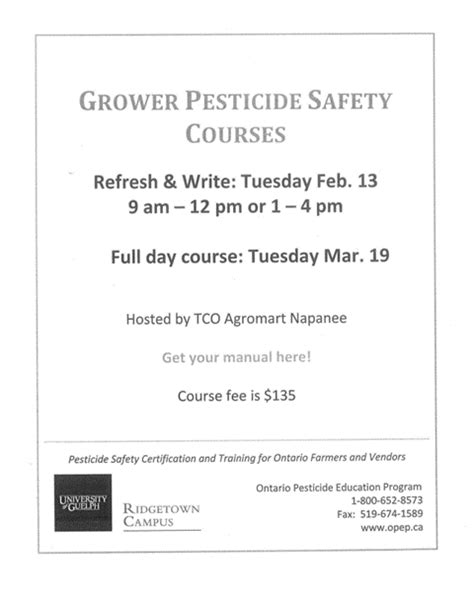 Grower Pesticide Safety Courses 2024 Tco Agromart Ltd