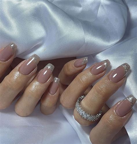 25 Elegant Bliss Captivating Wedding Nail Designs Shimmery French Tips