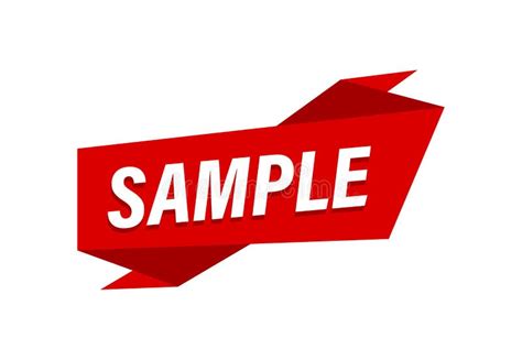 Sample Written Red Flat Banner Sample Stock Vector Illustration Of