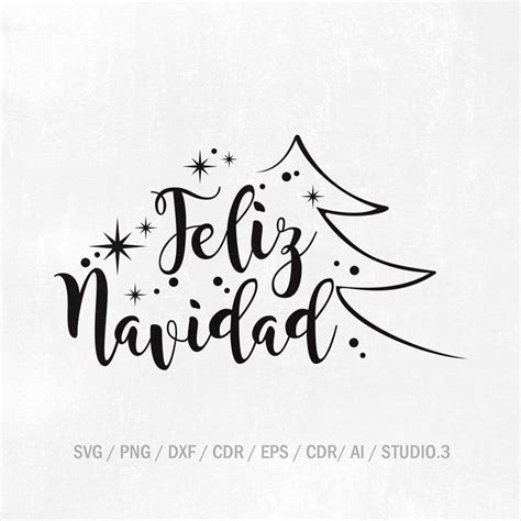 A Christmas Tree With The Word Feli S Navidad In Black Ink