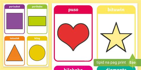 Mga Panimulang Hugis (Flashcards) | Preschool | Twinkl