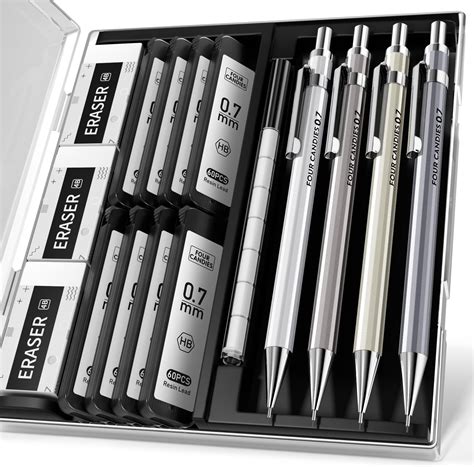 Nicpro 29 PCS Porte Mines Artistiques un étui Cuir Crayon Mécanique