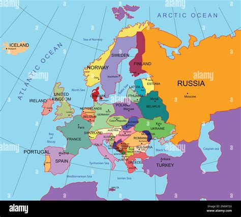 Mapa Pol Tico De Europa Occidental Ilustraci N De Color Fotograf A De