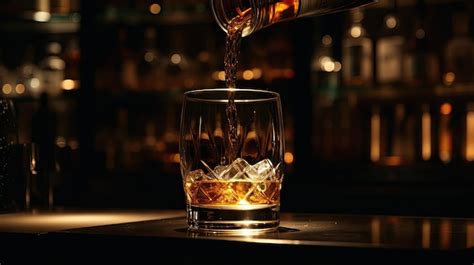 Premium AI Image A Glass Of Whiskey Being Poured Into A Glass