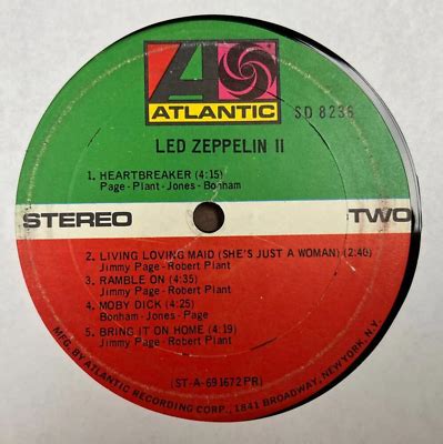 Popsike Led Zeppelin II Atlantic SD 8236 Ludwig RL SS