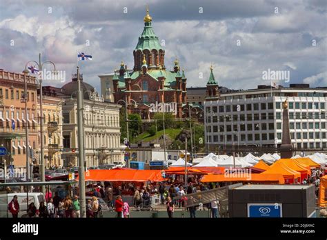 Downtown Market In Helsinki Finland Editorial Use Only Stock Photo