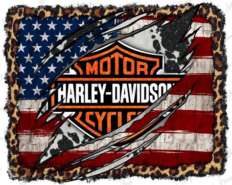 Harley Davidson Usa Flag Design Motorcycle Pngwestern Etsy