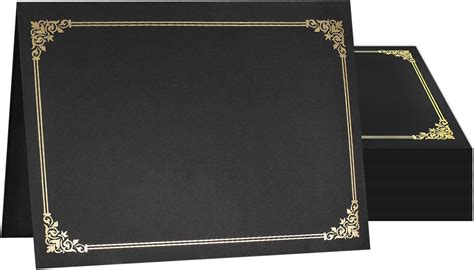 Buy SUNEE 50 Packs Black Certificate Holders With Gold Foil Border