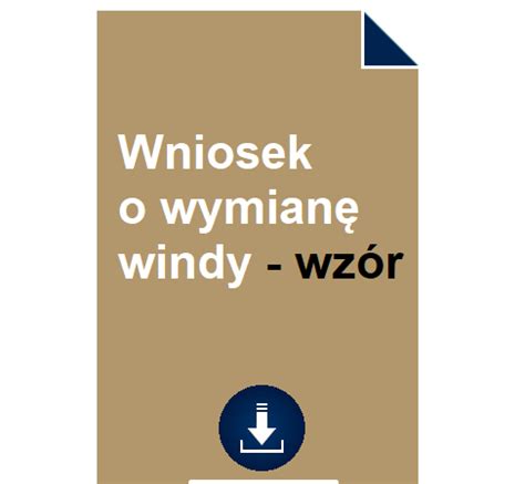 Wniosek O Wymian Windy Wz R Pobierz