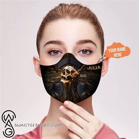 Personalized Skull Filter Carbon Face Mask Maria • Leesilk Shop