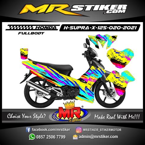 Stiker Motor Decal Honda Supra X Splat Fullcolor Brush Fullbody