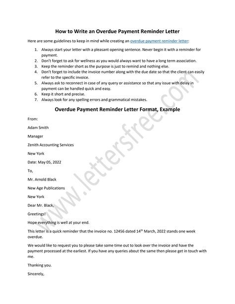 How to Write an Overdue Payment Reminder Letter by Sample Letters - Issuu