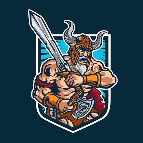 Premium Vector | Barbarian warrior mascot logo