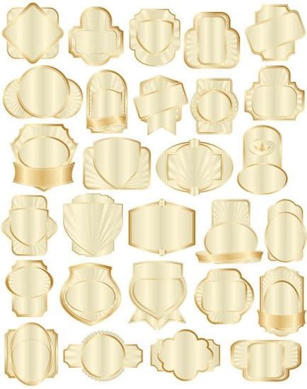 Bottle Labels Templates Collection Luxury Shiny Golden Shapes Vectors