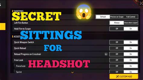 Free Fire Pro Settings Secret Sensitivity Fire Button Size New