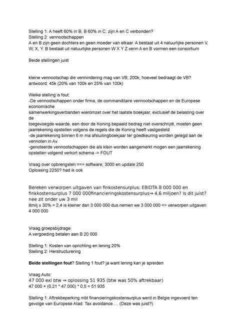 Examen 20 1 Januari 2021 Vragen En Antwoorden Stelling 1 A Heeft 60