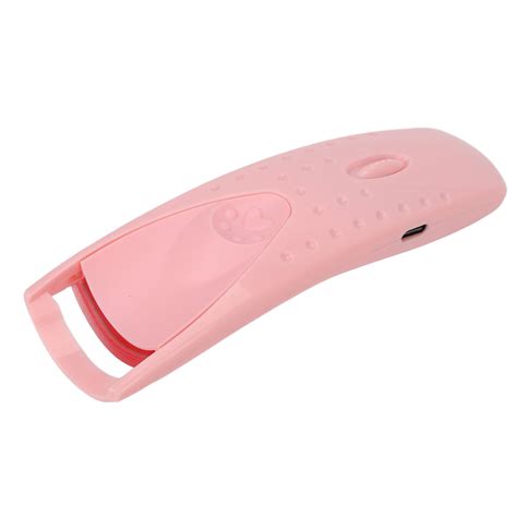 Pink Heated Eyelash Curler Silicone Type C Charging Long Lasting