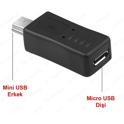 Bk Teknoloji Mini Usb Erkek To Micro Usb Di I Data Arj Fiyat